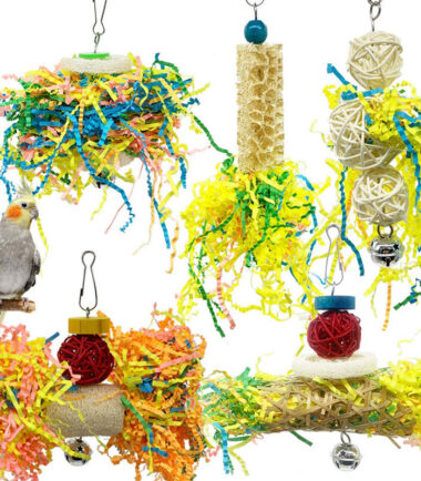 Parrot Gnawing Toy Bird Supplies Rattan Ball Drawing Paper Scraps